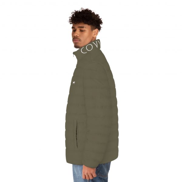 Men's Puffer Classic Jacket - Olive Green - Image 6