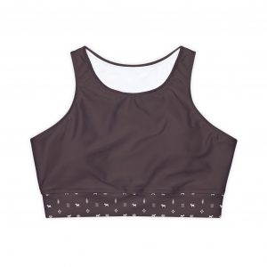 Fully Lined, Padded Sports Bra - Chocolate