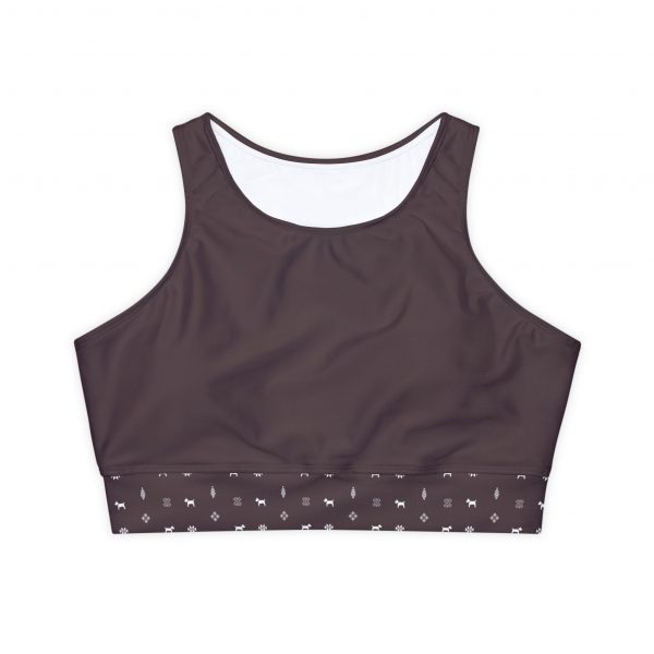 Fully Lined, Padded Sports Bra - Chocolate