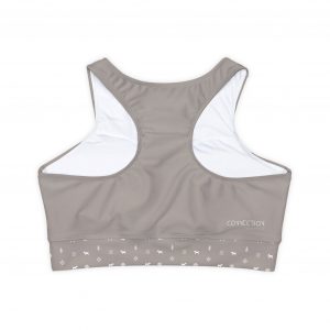 Fully Lined, Padded Sports Bra - Beige