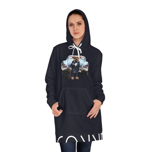 Women's Hoodie Dress - Navy - Image 3