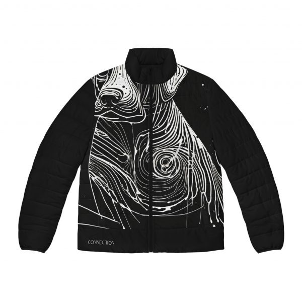 Men's Puffer Jacket -  Graffiti-Print