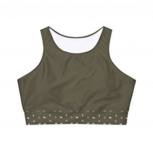 Fully Lined, Padded Sports Bra - Olive Green