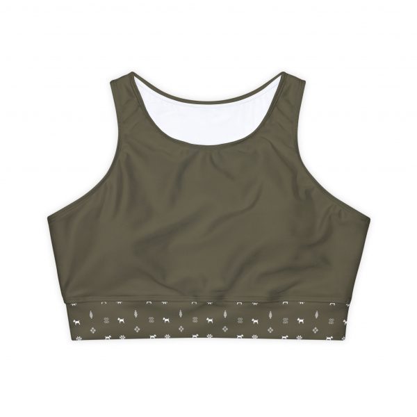 Fully Lined, Padded Sports Bra - Olive Green