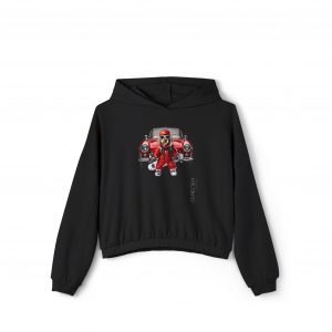 Women's Cinched Bottom Hoodie- Black
