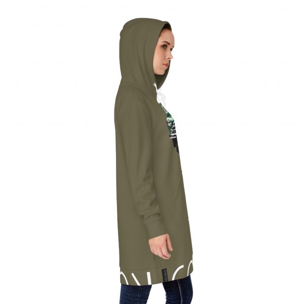Women's Hoodie Dress - Olive Green - Image 10