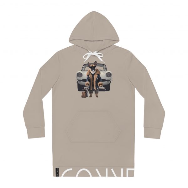 Women's Hoodie Dress-Beige - Image 16