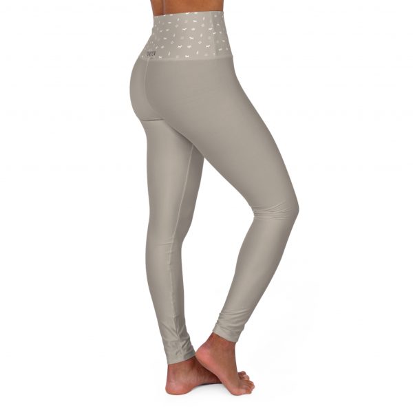 High Waisted Yoga Leggings - Beige - Image 4