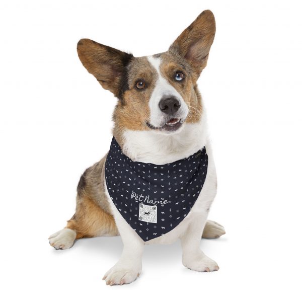 Pet Bandana Collar- Gabbeh pattern - Navy - Image 11