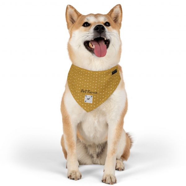 Pet Bandana Collar- Gabbeh pattern - Mustard - Image 3