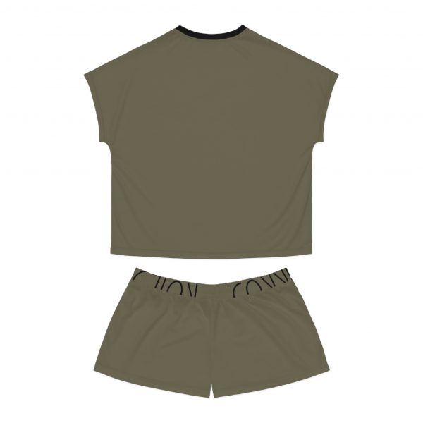 Women's Short Pajama Set - Olive Green - Image 2