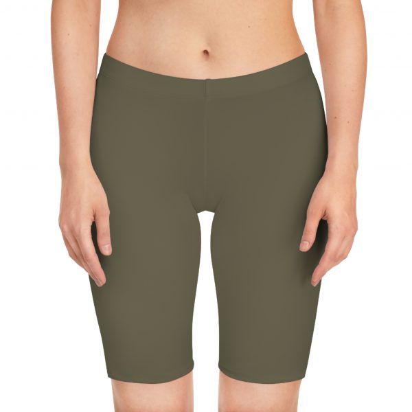 Women's Bike Shorts - Olive Green - Image 3