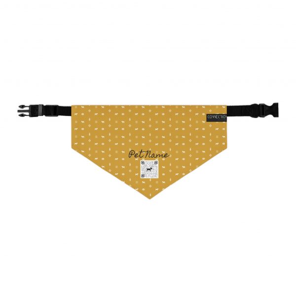 Pet Bandana Collar- Gabbeh pattern - Mustard - Image 4
