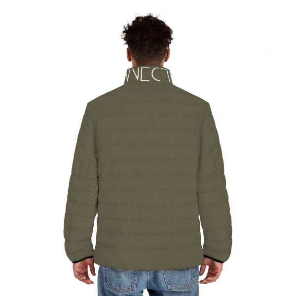 Men's Puffer Classic Jacket - Olive Green - Image 4
