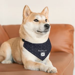 Pet Bandana Collar- Gabbeh pattern - Navy