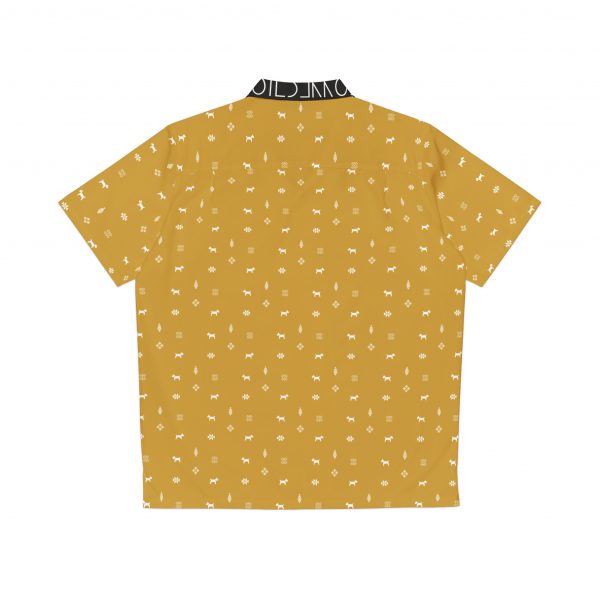Men's Hawaiian Shirt - Gabbeh Dog Patterns-  Mustard - Image 3