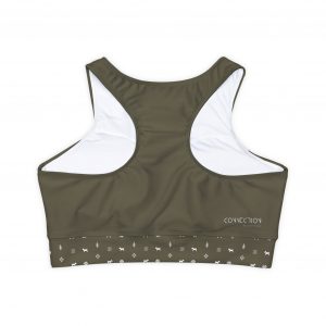 Fully Lined, Padded Sports Bra - Olive Green