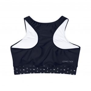 Fully Lined, Padded Sports Bra - Navy
