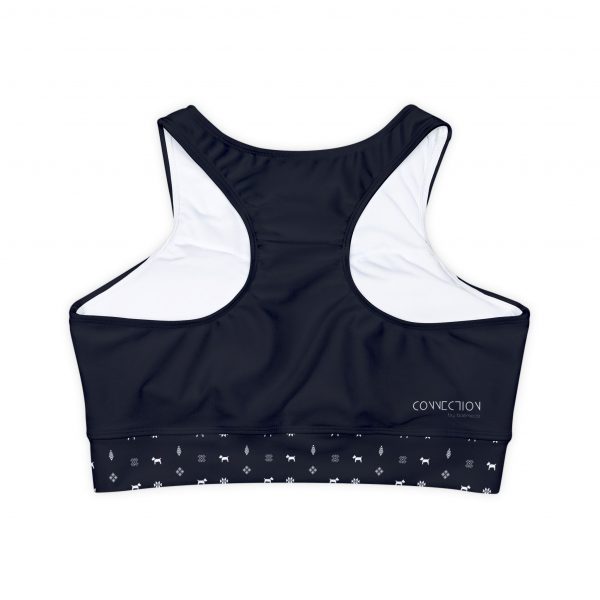 Fully Lined, Padded Sports Bra - Navy - Image 2