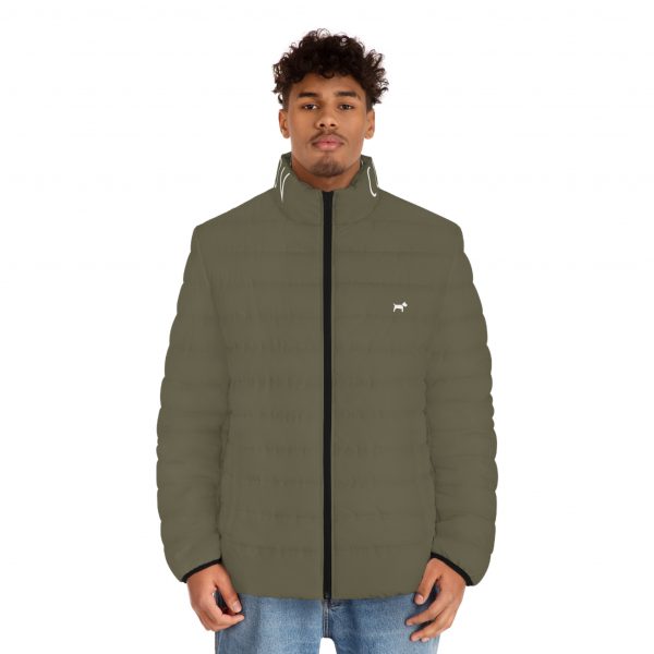 Men's Puffer Classic Jacket - Olive Green - Image 3