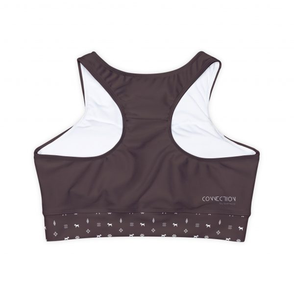 Fully Lined, Padded Sports Bra - Chocolate - Image 2