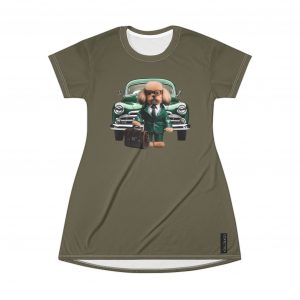 Women's T-Shirt Dress - Olive Green