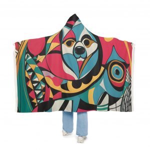 Hooded Sherpa Fleece Blanket- Pop Art