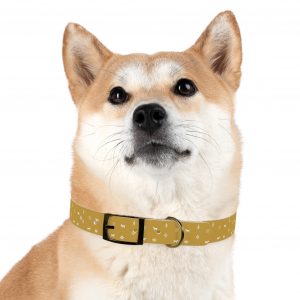 Dog Collar - Gabbeh pattern- Mustard