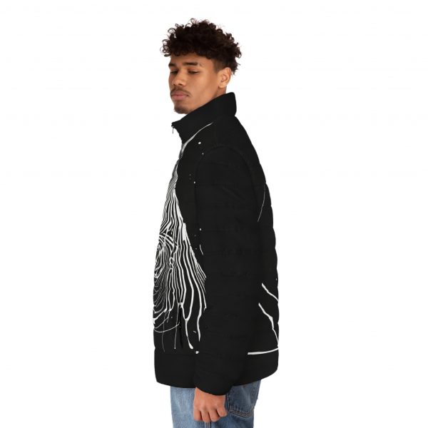 Men's Puffer Jacket -  Graffiti-Print - Image 6