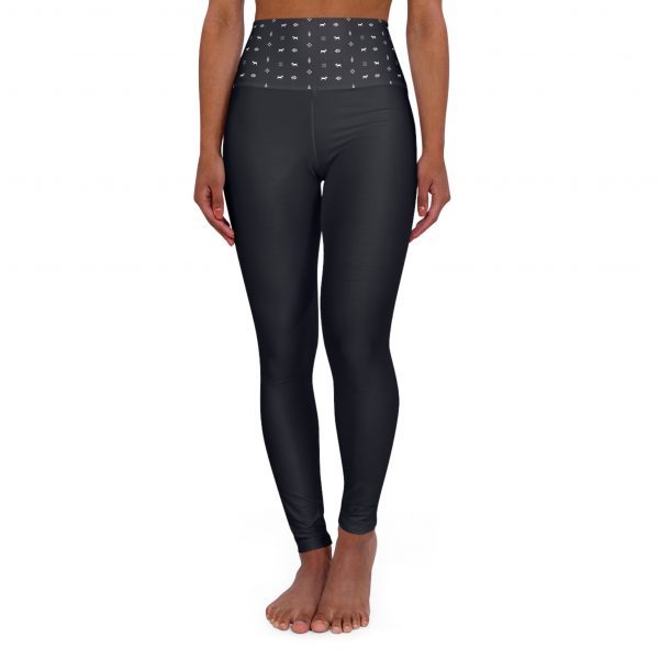 Waisted Yoga Leggings - Navy
