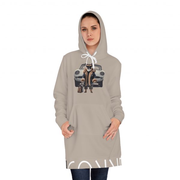 Women's Hoodie Dress-Beige - Image 3