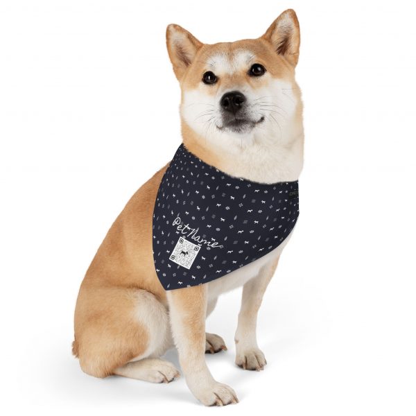 Pet Bandana Collar- Gabbeh pattern - Navy - Image 5