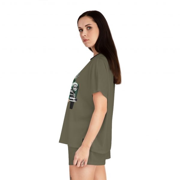 Women's Short Pajama Set - Olive Green - Image 6