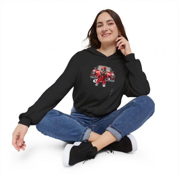 Women's Cinched Bottom Hoodie- Black - Image 5