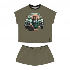 Women's Short Pajama Set - Olive Green