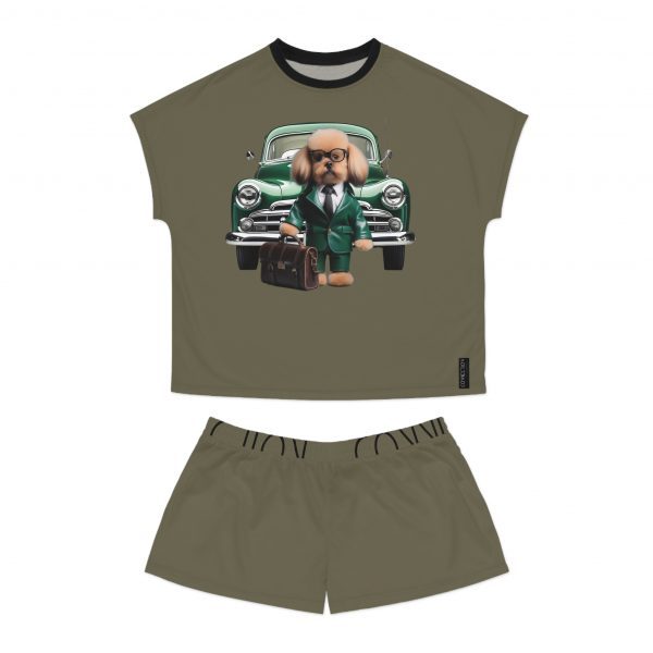 Women's Short Pajama Set - Olive Green