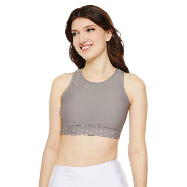 Fully Lined, Padded Sports Bra - Beige - Image 3