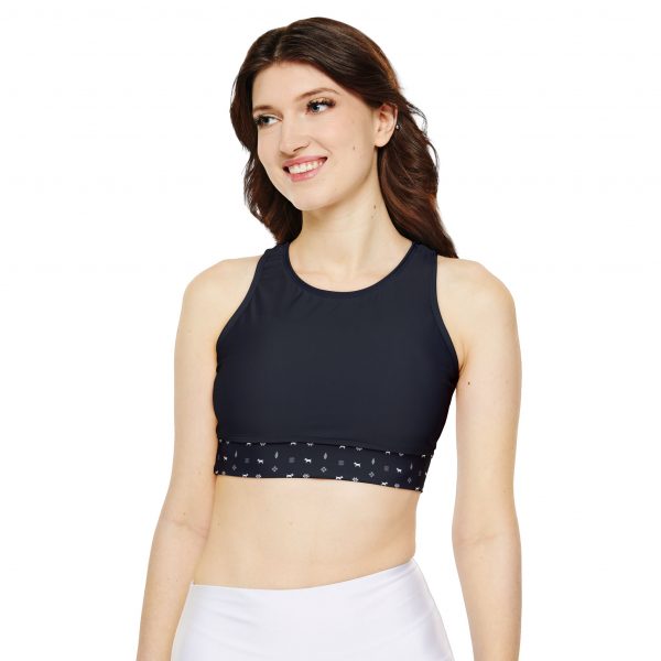 Fully Lined, Padded Sports Bra - Navy - Image 3