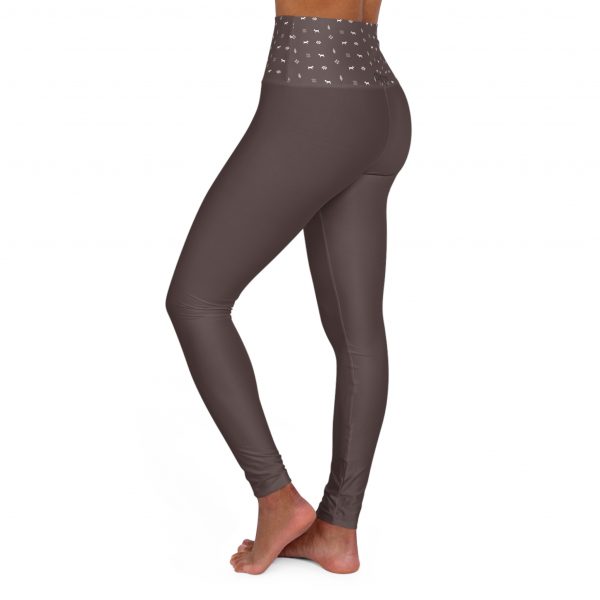 High Waisted Yoga Leggings - Chocolate - Image 3