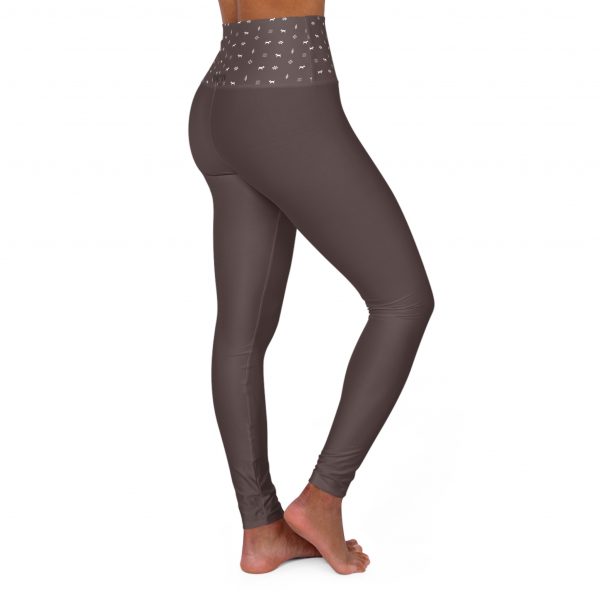 High Waisted Yoga Leggings - Chocolate - Image 4