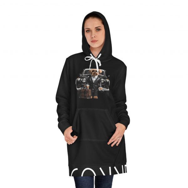 Women's Hoodie Dress - Black - Image 13