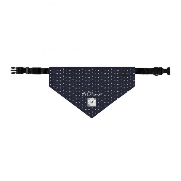 Pet Bandana Collar- Gabbeh pattern - Navy - Image 2