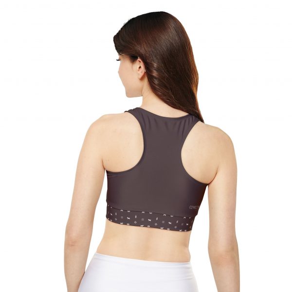 Fully Lined, Padded Sports Bra - Chocolate - Image 4