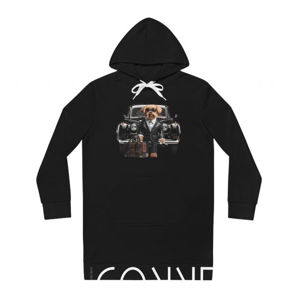 Women's Hoodie Dress - Black - Image 6