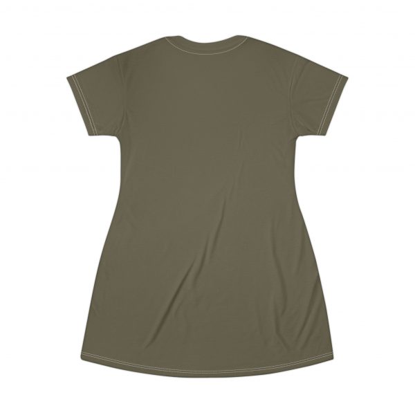 Women's T-Shirt Dress - Olive Green - Image 2